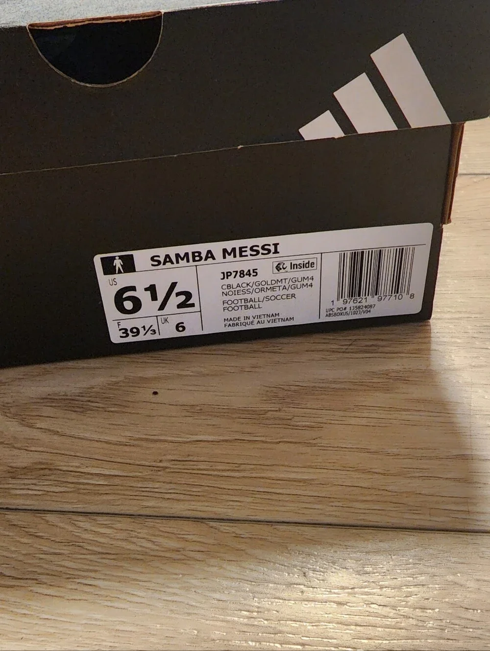 Adidas Samba Messi Casual Soccer sneakers black leather upper with pink accents - Picture 4 of 9